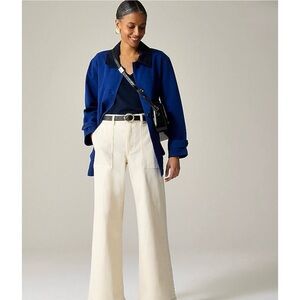 NWT J. Crew Camp-pocket Wide-leg Jean Ecru Wash Cream
